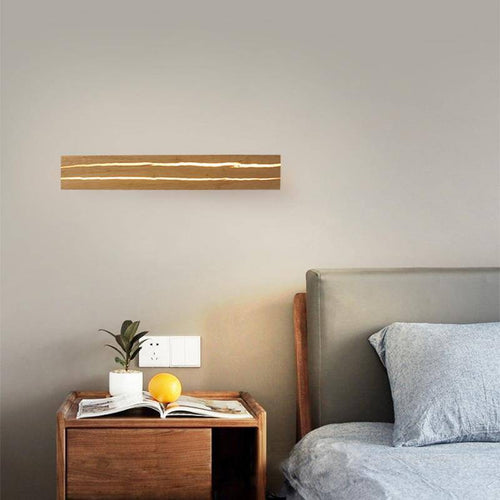 Applique murale design à LED rectangle en bois scandinave - vue 2 sur 4