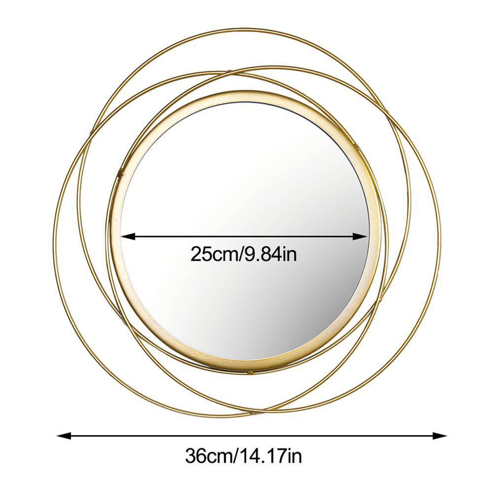 Miroir mural rond et anneaux dorés - vue 5 sur 5