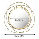Miroir mural rond et anneaux dorés
