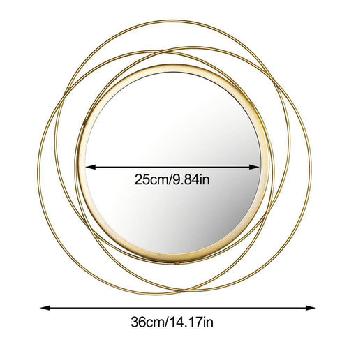 Miroir mural rond et anneaux dorés - vue 5 sur 5