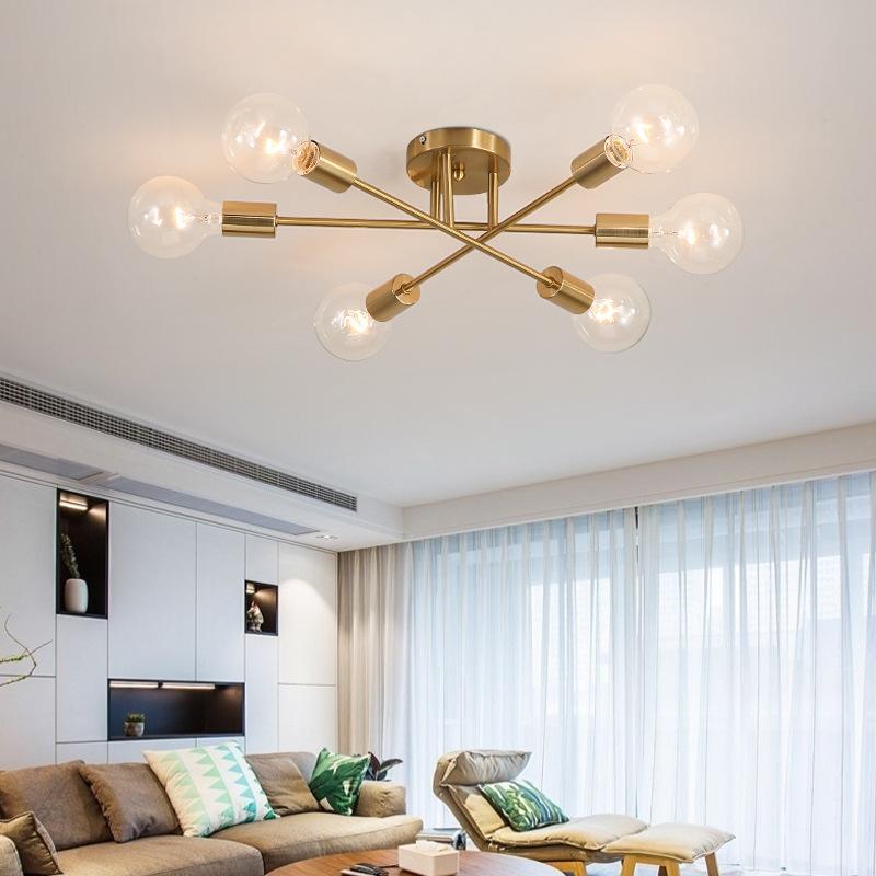 Plafonnier design LED avec 6 lampes entrecroisées en métal Eugie - vue 6 sur 9