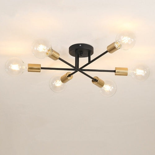 Plafonnier design LED avec 6 lampes entrecroisées en métal Eugie - vue 10 sur 9