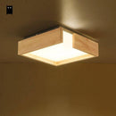 Plafonnier en bois à LED en carré design