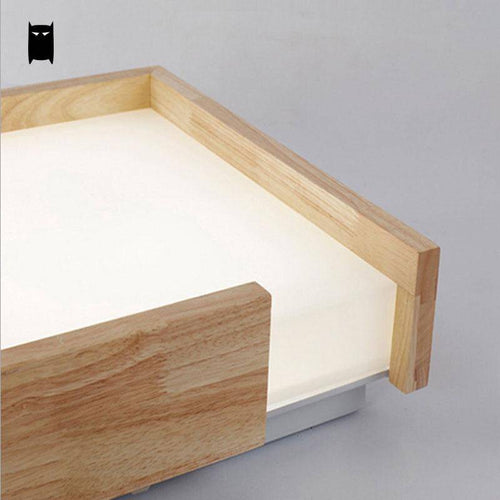 Plafonnier en bois à LED en carré design - vue 4 sur 4