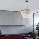 Suspension ovale LED en plumes colorées Hangly