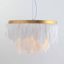 Suspension ovale LED en plumes colorées Hangly