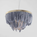 Suspension ovale LED en plumes colorées Hangly