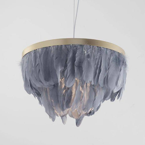 Suspension ovale LED en plumes colorées Hangly - vue 6 sur 8