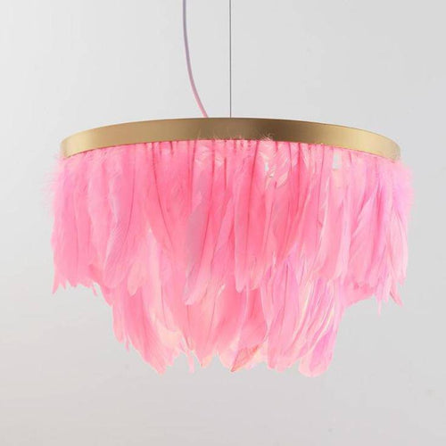 Suspension ovale LED en plumes colorées Hangly - vue 8 sur 8