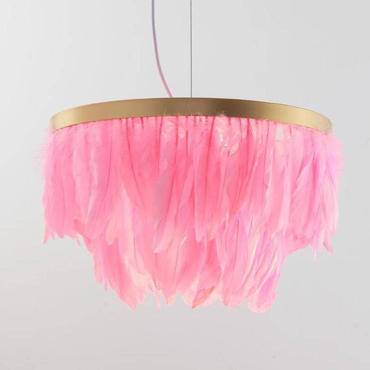 Suspension ovale LED en plumes colorées Hangly - vue 7 sur 8