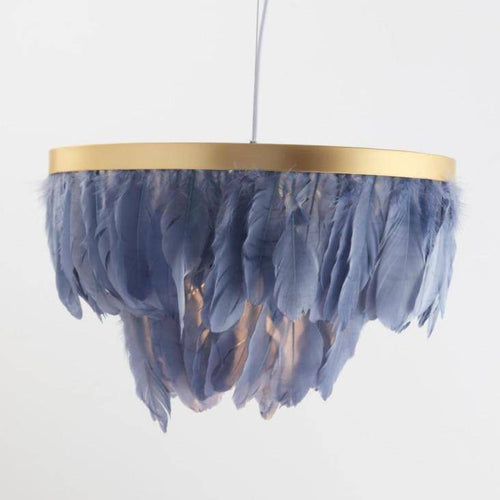Suspension ovale LED en plumes colorées Hangly - vue 5 sur 8