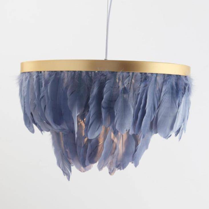 Suspension ovale LED en plumes colorées Hangly - vue 4 sur 8