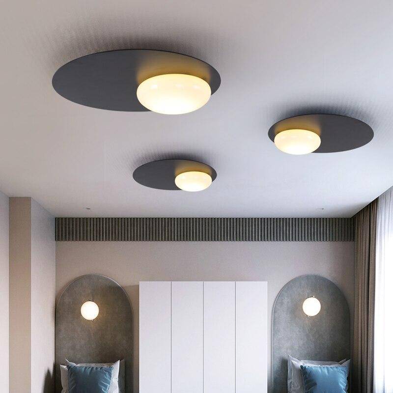 Plafonnier design à LED avec disque en métal noir style Ruban Loft - vue 4 sur 6