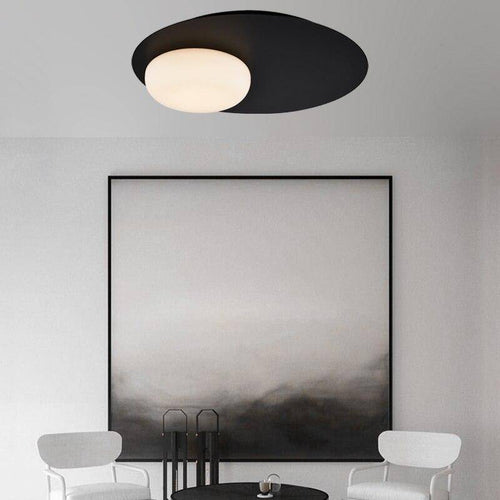 Plafonnier design à LED avec disque en métal noir style Ruban Loft - vue 6 sur 6