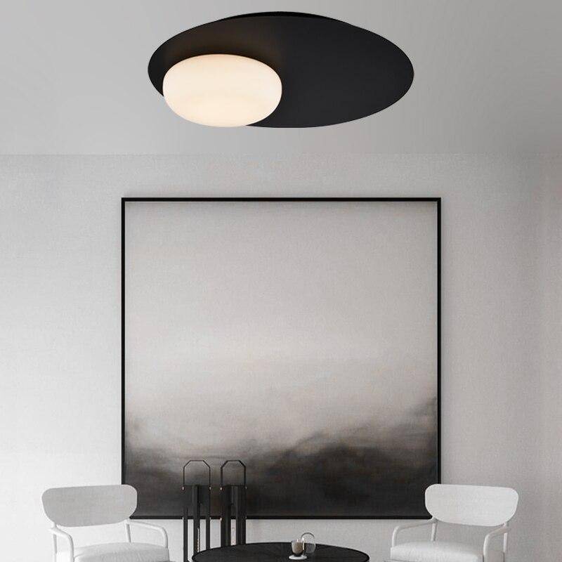 Plafonnier design à LED avec disque en métal noir style Ruban Loft - vue 6 sur 6