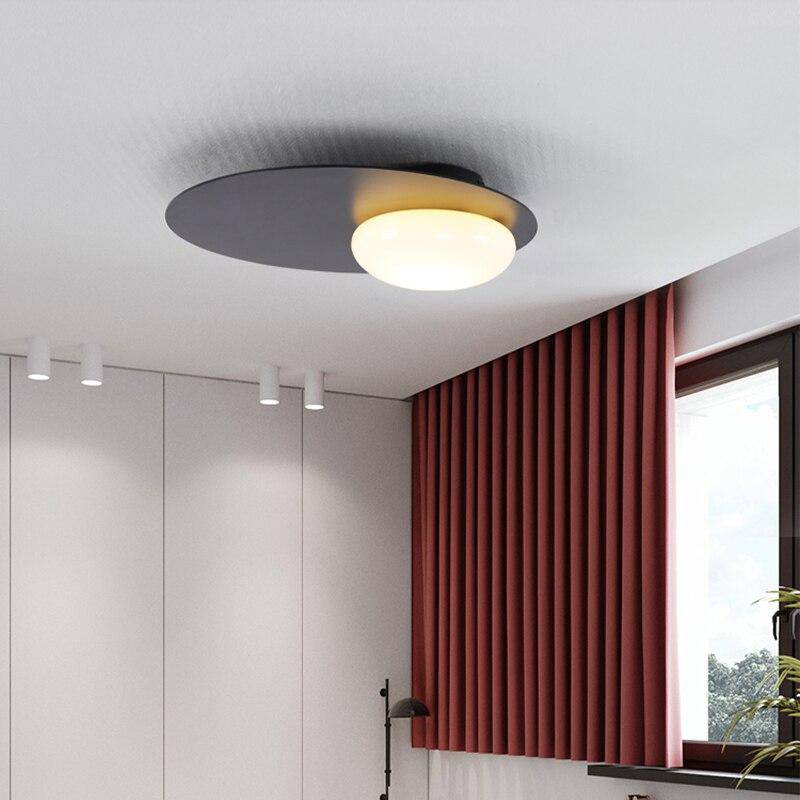 Plafonnier design à LED avec disque en métal noir style Ruban Loft - vue 3 sur 6