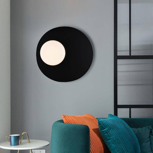 Applique murale design à LED avec disque en métal noir style Ruban Loft - vue 2 sur 2