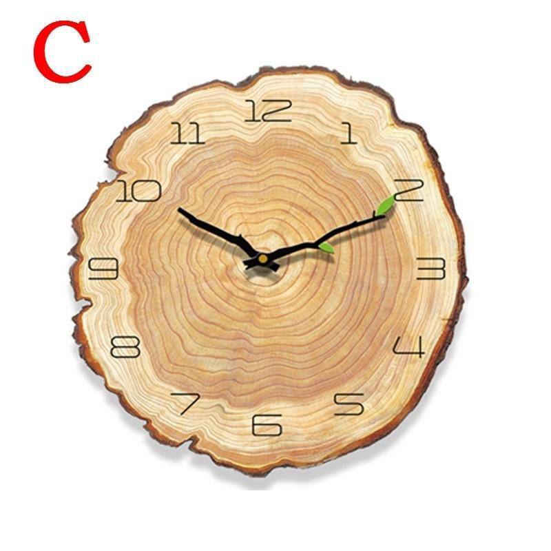 Horloge style tronc d'arbre en bois 30cm Sily - vue 5 sur 6