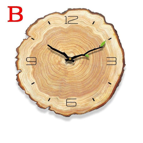Horloge style tronc d'arbre en bois 30cm Sily - vue 7 sur 6