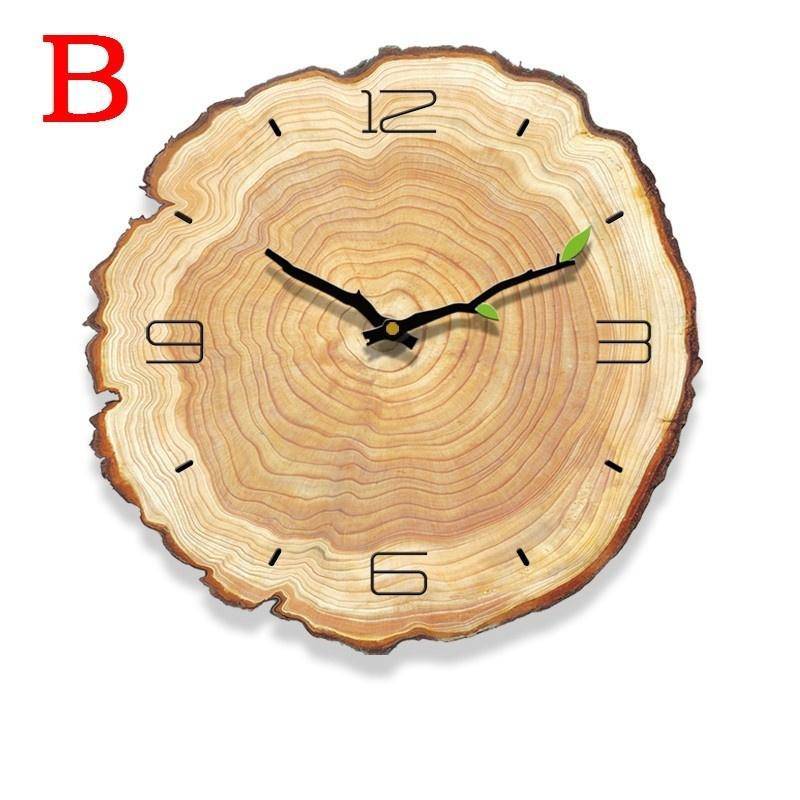 Horloge style tronc d'arbre en bois 30cm Sily - vue 6 sur 6