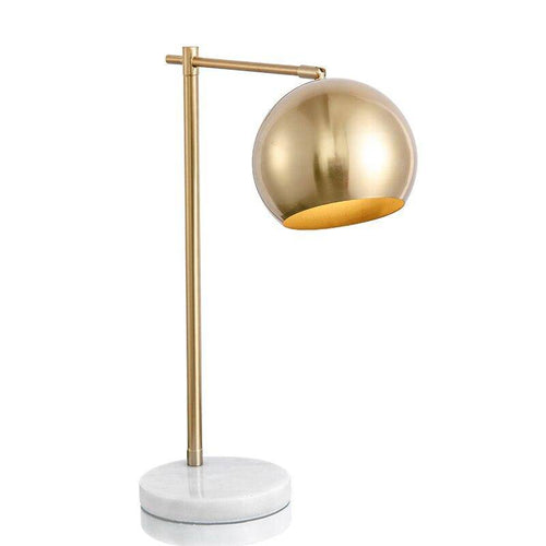 Lampe à poser design LED avec socle marbre et boule dorée - vue 3 sur 3