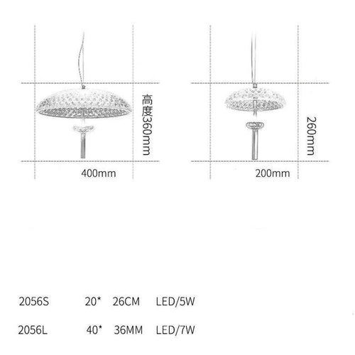 Suspension moderne LED en verre avec abat-jour arrondi et tige dorée - vue 8 sur 7