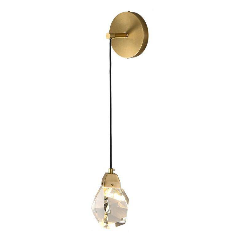 Applique murale design à LED dorée avec verre cristal luxury - vue 4 sur 5