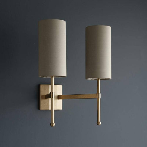 Applique murale design LED avec abat-jour cylindrique gris - vue 3 sur 9