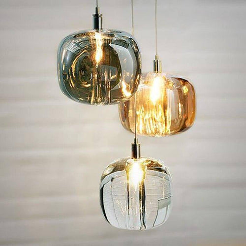 Suspension design à LED en verre coloré - vue 4 sur 12