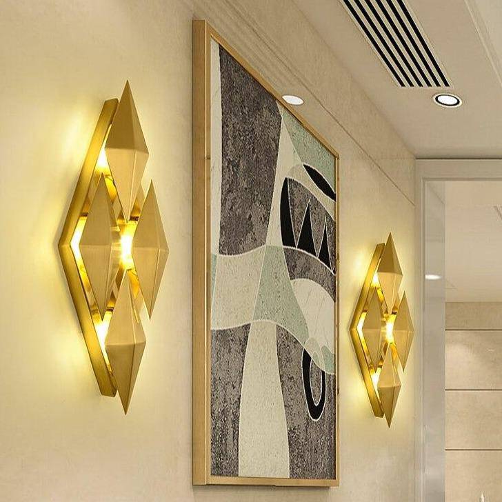 Applique murale design LED avec plusieurs losanges en métal - vue 6 sur 8