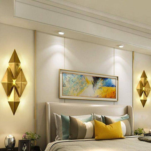 Applique murale design LED avec plusieurs losanges en métal - vue 4 sur 8
