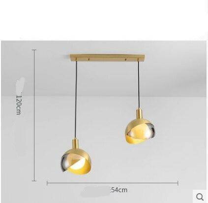 Suspension design à LED avec abat-jour en verre et métal doré - vue 11 sur 10
