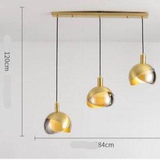 Suspension design à LED avec abat-jour en verre et métal doré - vue 10 sur 10