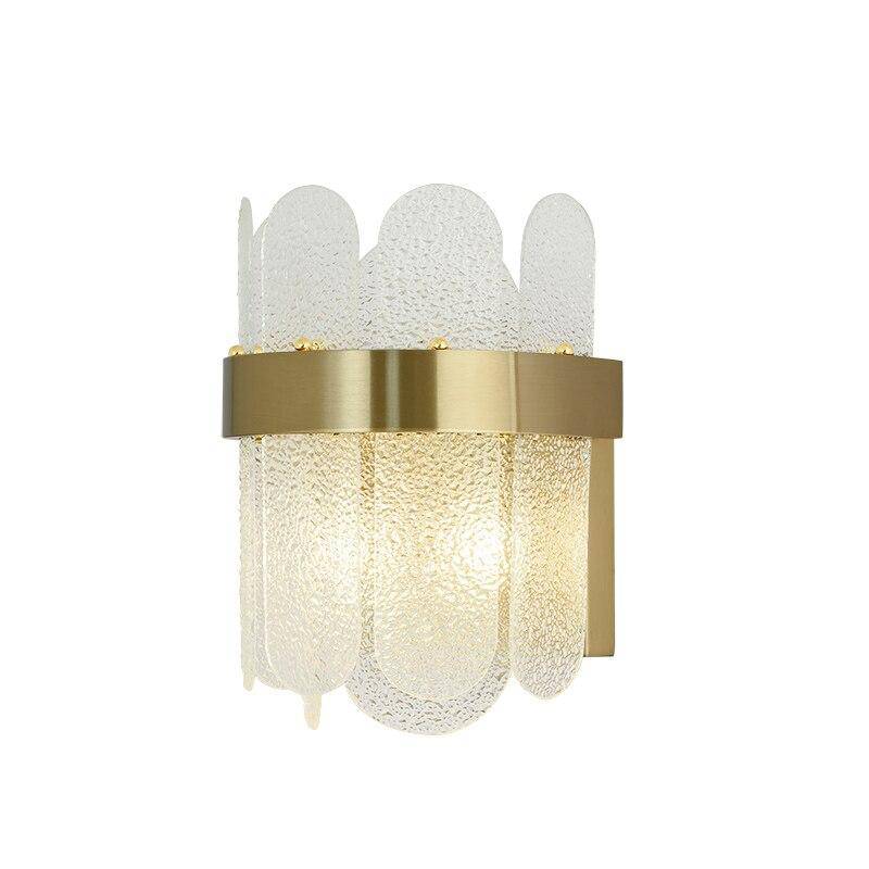 Applique murale design à LED en métal doré et verre coloré - vue 4 sur 6