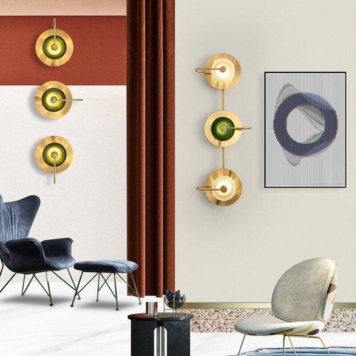 Applique murale design à LED avec disque en métal doré - vue 6 sur 6