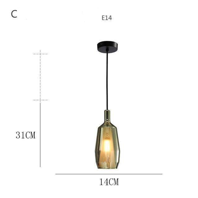 Suspension design à LED avec abat-jour en verre coloré - vue 10 sur 11