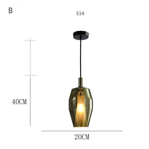 Suspension design à LED avec abat-jour en verre coloré - vue 7 sur 11