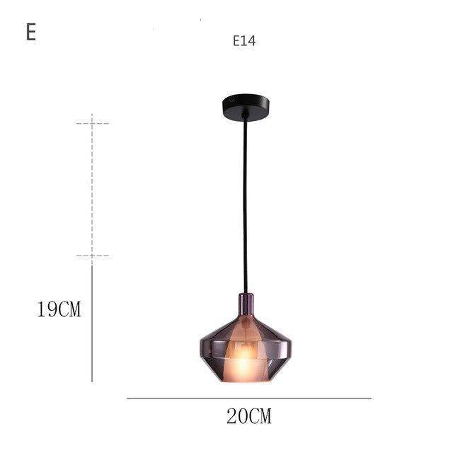 Suspension design à LED avec abat-jour en verre coloré - vue 11 sur 11