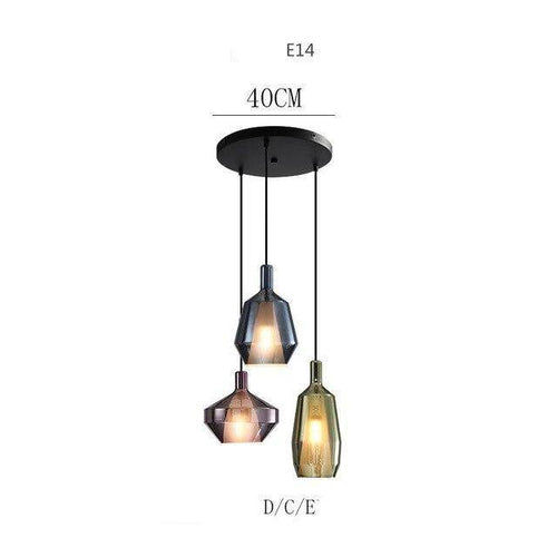 Suspension design à LED avec abat-jour en verre coloré - vue 9 sur 11