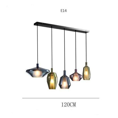 Suspension design à LED avec abat-jour en verre coloré - vue 8 sur 11