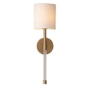 Applique murale moderne LED avec abat-jour beige et tige métal rétro