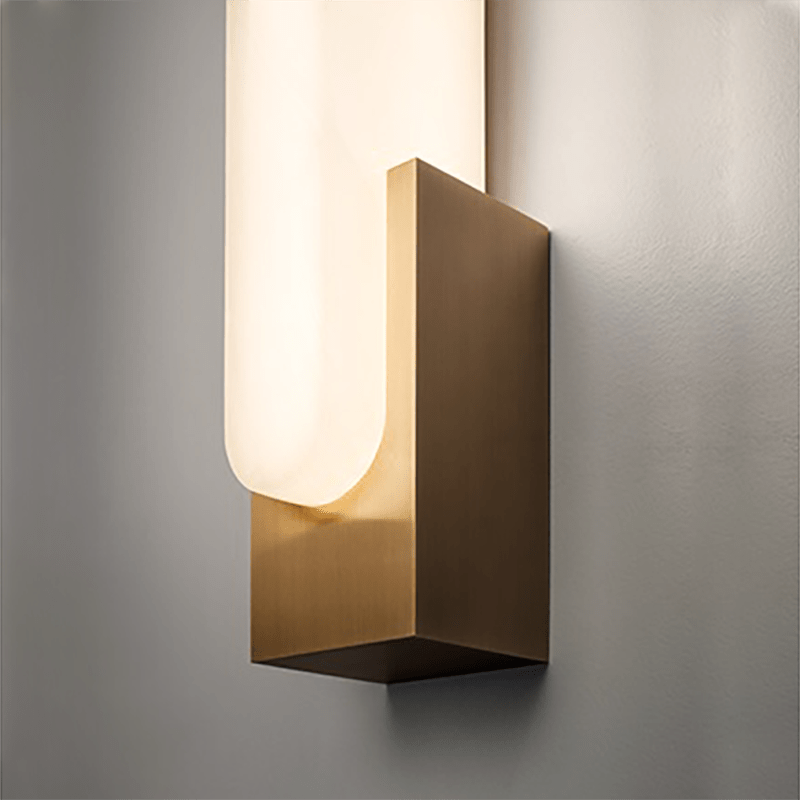 Applique murale design LED allongée avec abat-jour en marbre arrondi - vue 8 sur 10