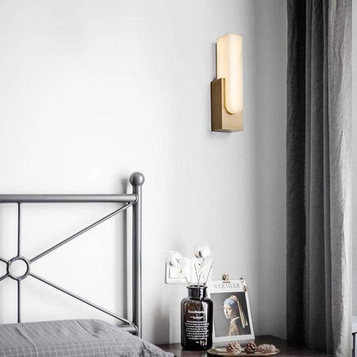 Applique murale design LED allongée avec abat-jour en marbre arrondi - vue 6 sur 10