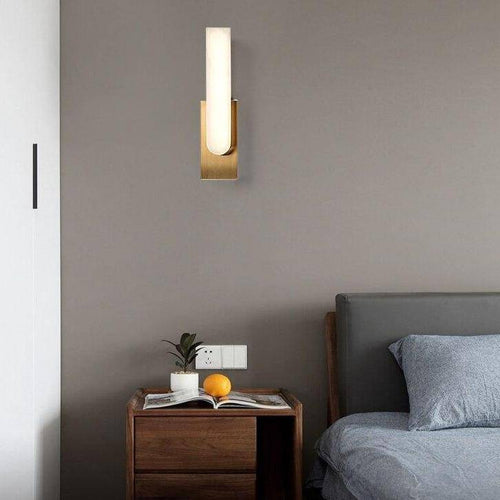 Applique murale design LED allongée avec abat-jour en marbre arrondi - vue 8 sur 10