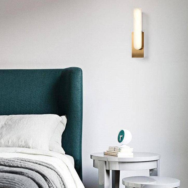 Applique murale design LED allongée avec abat-jour en marbre arrondi - vue 4 sur 10