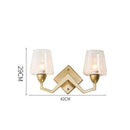 Applique murale design LED dorée avec abat-jour rétro en verre