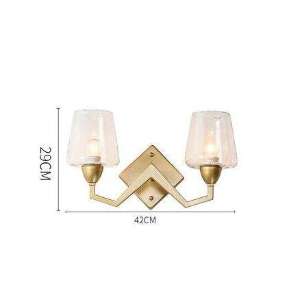 Applique murale design LED dorée avec abat-jour rétro en verre - vue 7 sur 6