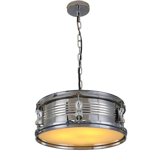 Suspension rétro LED en métal style tambour de batterie - vue 3 sur 4