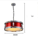 Suspension rétro LED en métal style tambour de batterie
