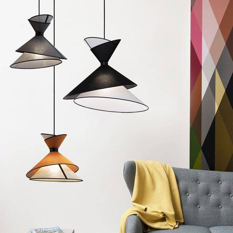 Suspension design LED en métal avec abat-jour asymétrique - vue 4 sur 6